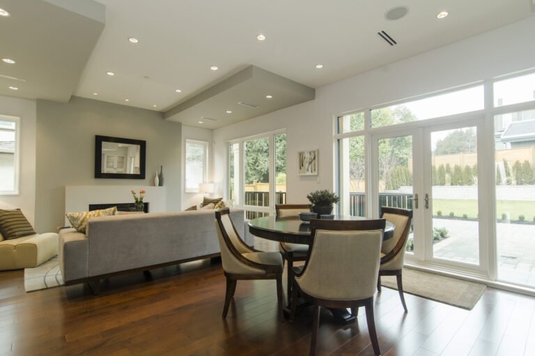 Modern living room and dining